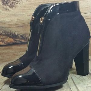 Love Athena Black Suede Ankle Boots